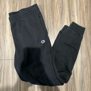 Black Champion Joggers Sweatpants Size XL Youth/Medium Womens EUC